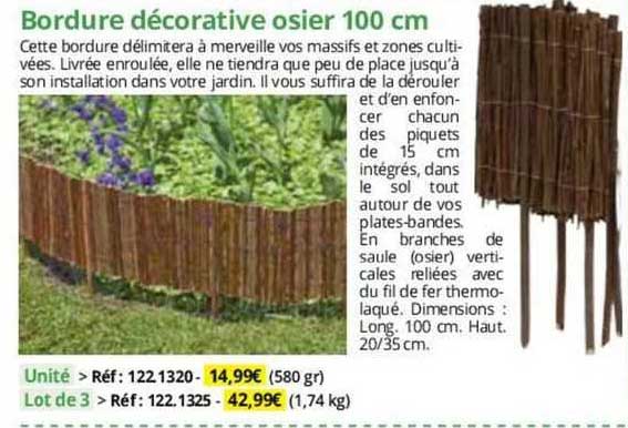 bordure décorative osier 100 cm