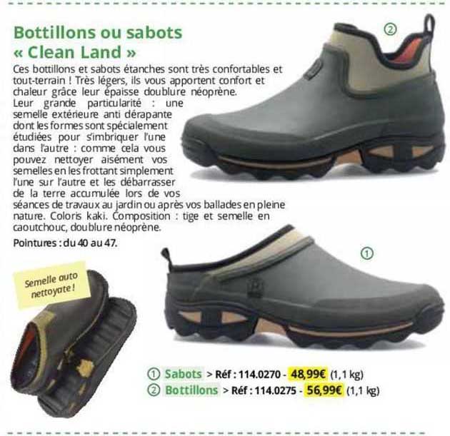 bottillons ou sabots "clean land"