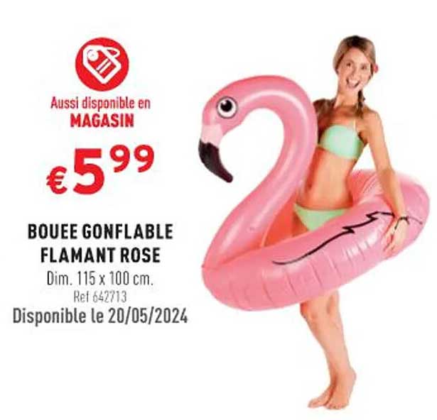 bouee gonflable flamant rose
