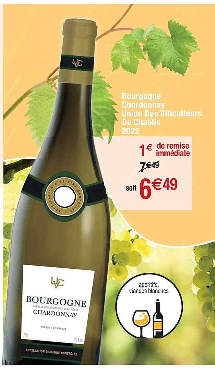 bourgogne chardonnay union des viticulteurs de chablis 2022