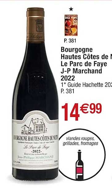 bourgogne hautes côtes de nuits le parc de faye j-p marchand 2022