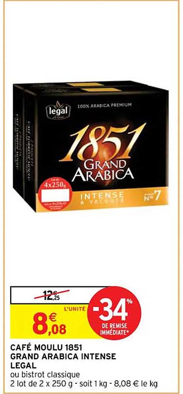 Café Moulu 1851 Grand Arabica Intense Legal