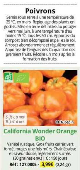 California Wonder Orange Bio