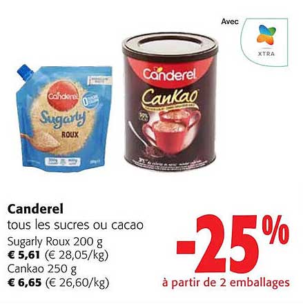 Canderel Les Sucres Ou Cacao