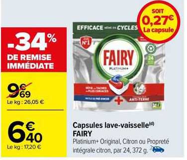 capsules lave-vaisselle fairy
