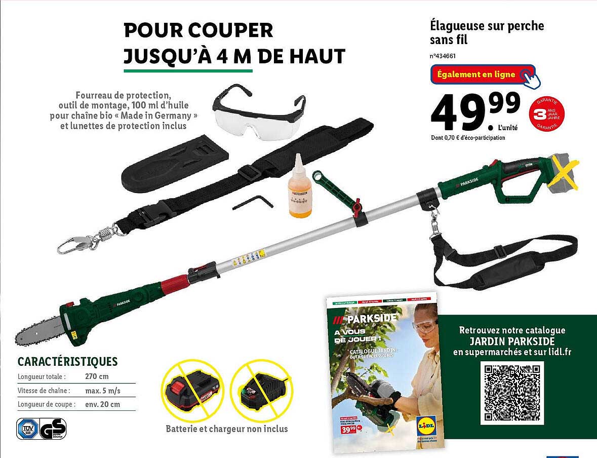 Caractéristiques Ou élagueuse Sur Perche Sans Fil