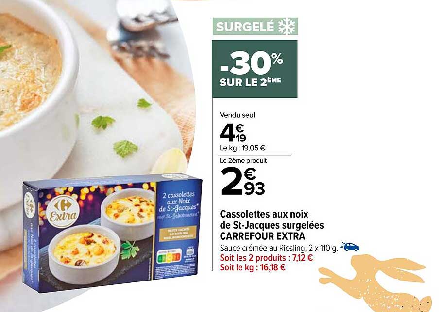 cassolettes aux noix de st-jacques surgelées carrefour extra