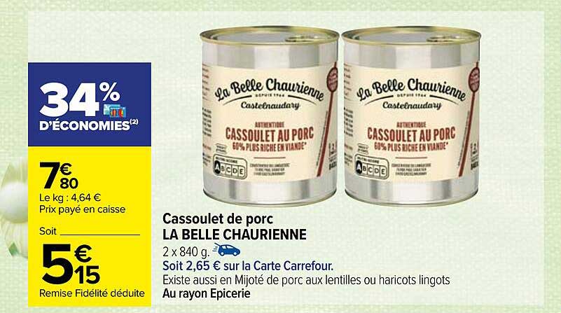 Cassoulet De Porc La Belle Chaurienne