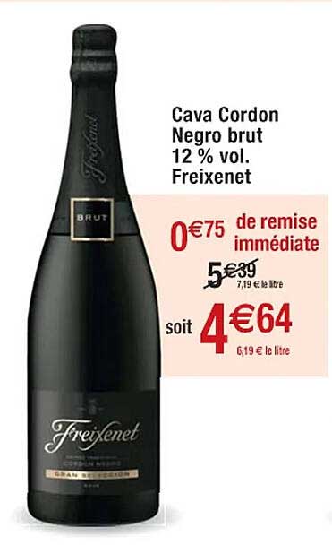 cava cordon negro brut 12% vol. freixenet
