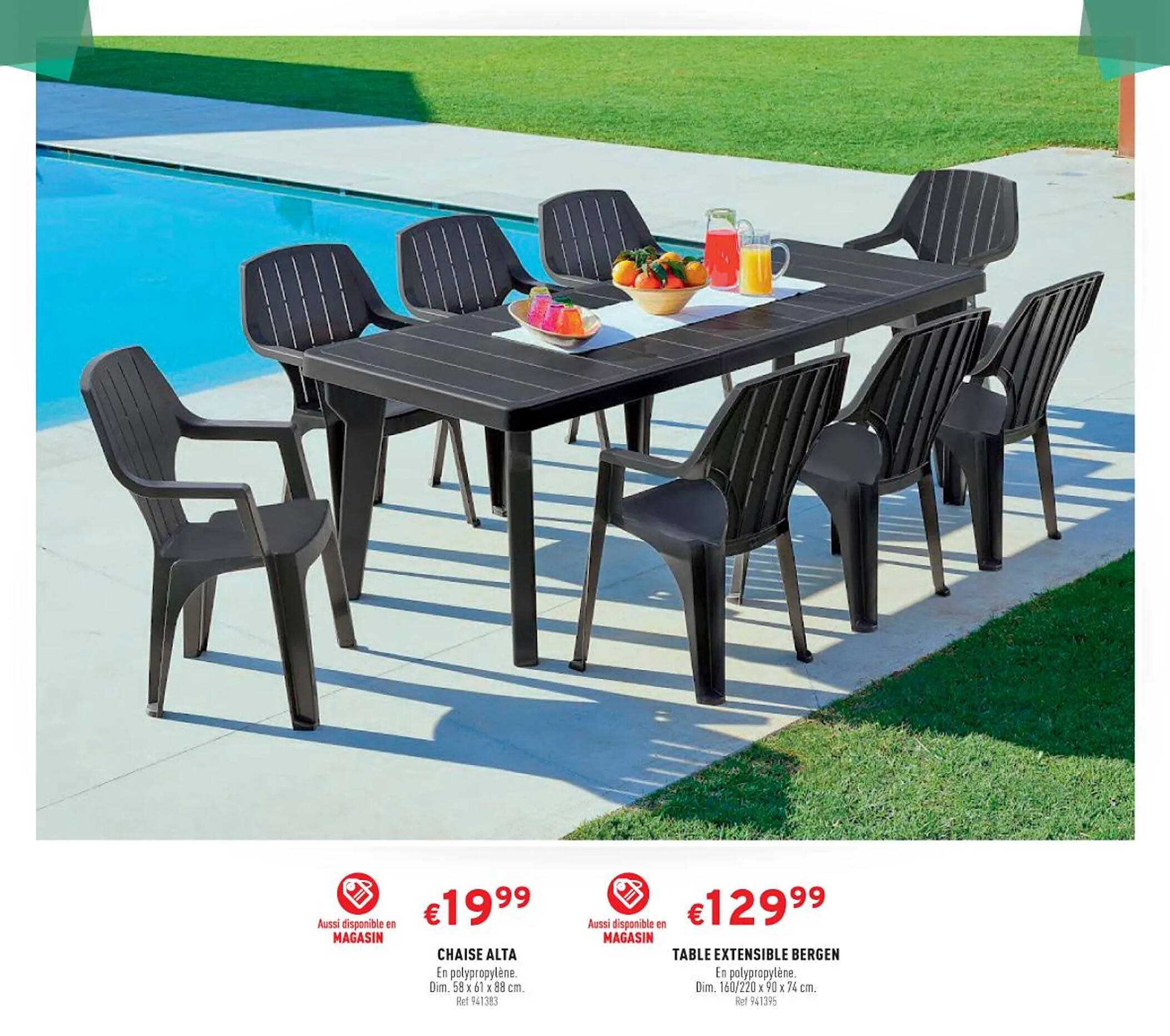 Chaise Alta, Table Extensible Bergen