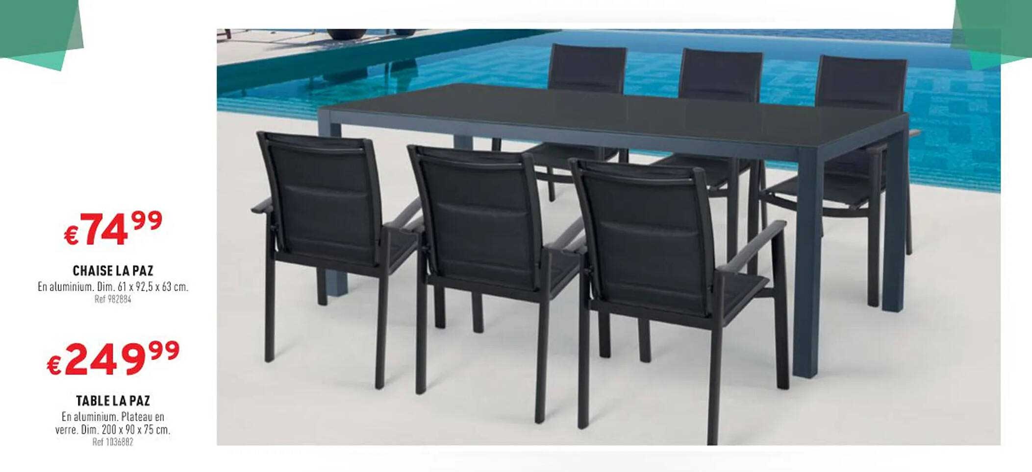 chaise la paz ou table la paz