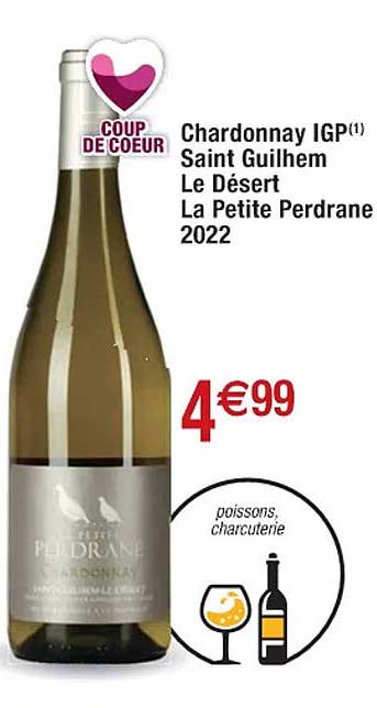 chardonnay igp saint guilhem le désert la petite perdrane 2022