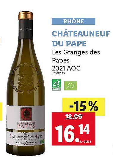 châteauneuf du pape les granges des papes 2021 aoc