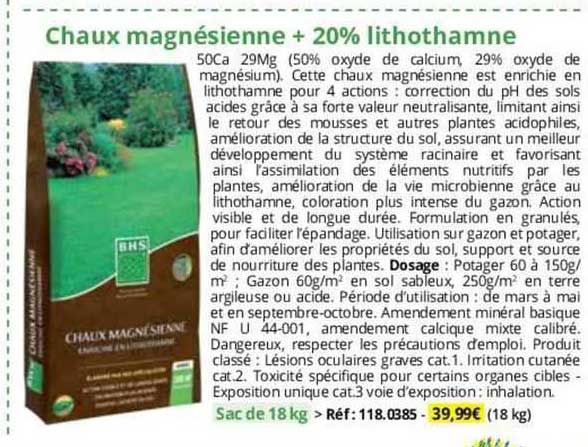 chaux magnésienne + 20% lithothamne