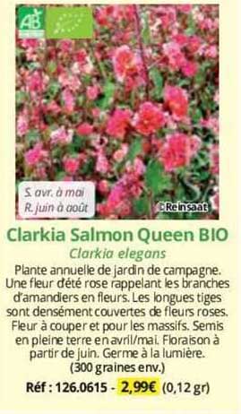 clarkia salmon queen bio