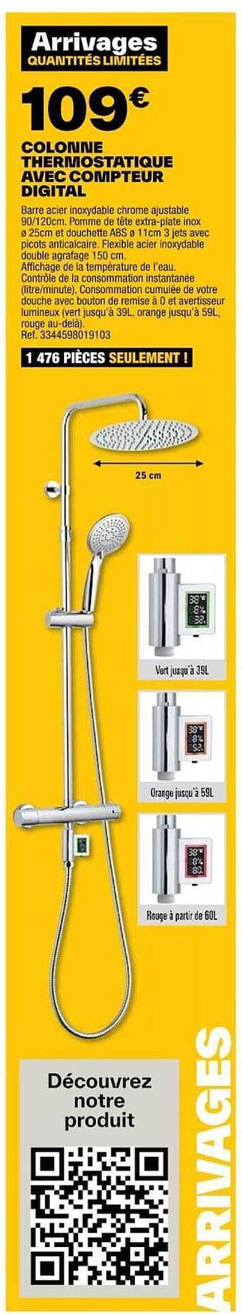 colonne thermostatique avec compteur digital