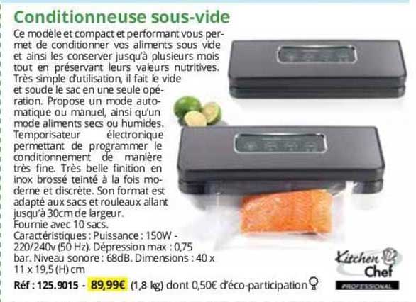 conditionneuse sous-vide kitchenchef