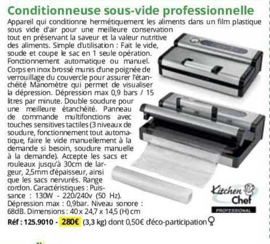 conditionneuse sous-vide professionnelle kitchenchef
