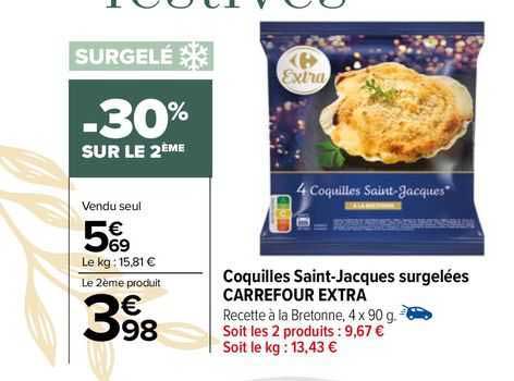 coquilles saint-jacques surgelées carrefour extra