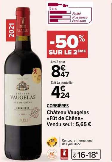 corbières château vaugelas «fût de chêne»