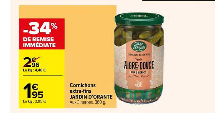 cornichons extra-fins jardin d'orante