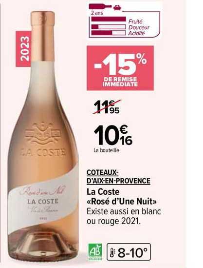côteaux-d'aix-en-provence la coste «rosé d'une nuit»