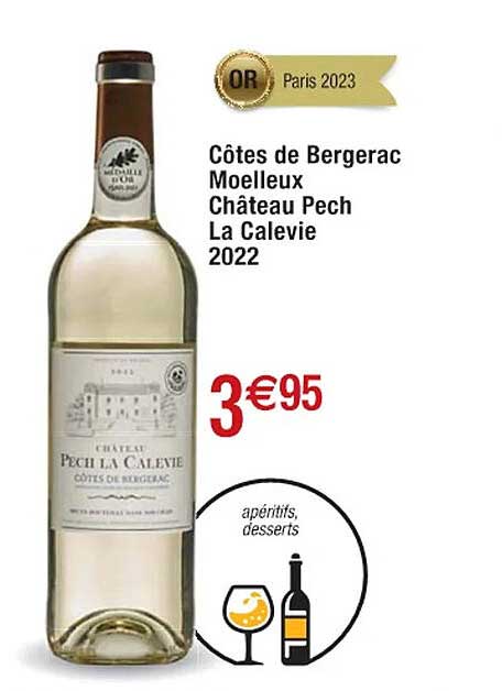 Côtes De Bergerac Moelleux Château Pech La Calevie 2022