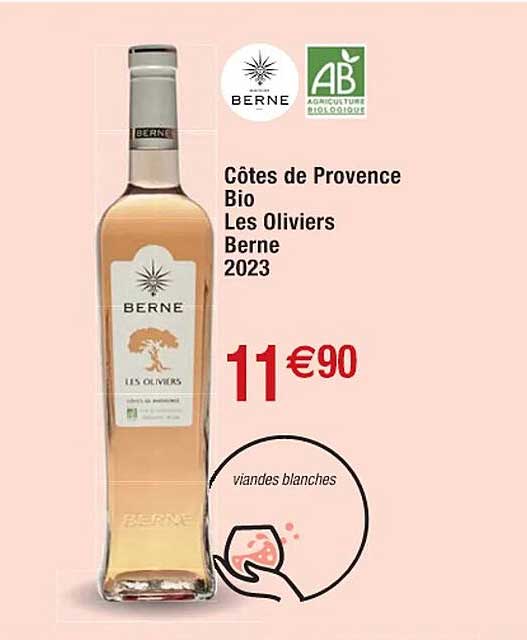 côtes de provence bio les oliviers berne 2023