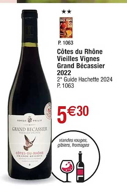 côtes du rhône vieilles vignes grand bécassier 2022