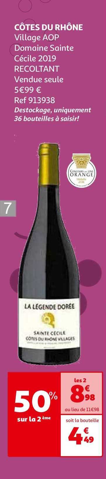 côtes du rhône village aop domaine sainte cécile 2019 récoltant