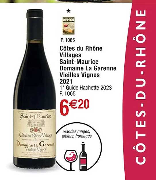 Côtes Du Rhône Villages Saint-maurice Domaine La Garenne Vieilles Vignes 2021