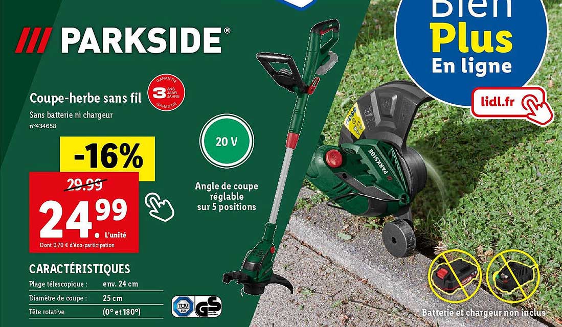coupe-herbe sans fil parkside