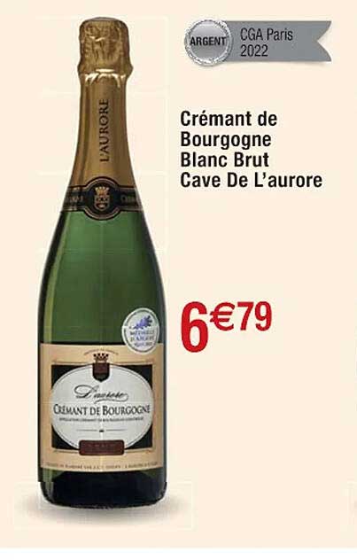 Crémant De Bourgogne Blanc Brut Cave De L'aurore