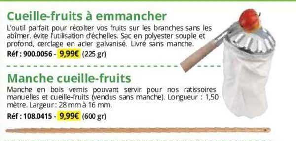 Cueille-fruits à Emmancher Ou Manche Cueille-fruits