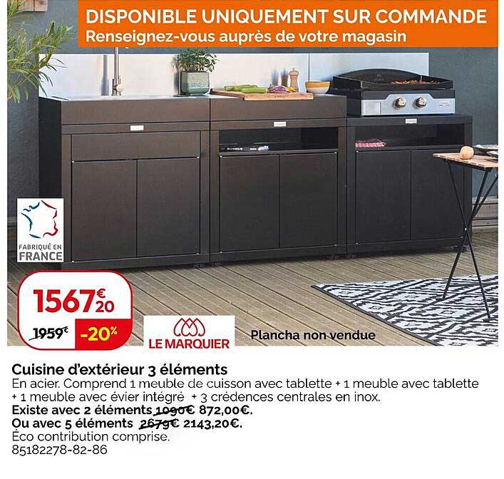 cuisine d'extérieur 3 éléments