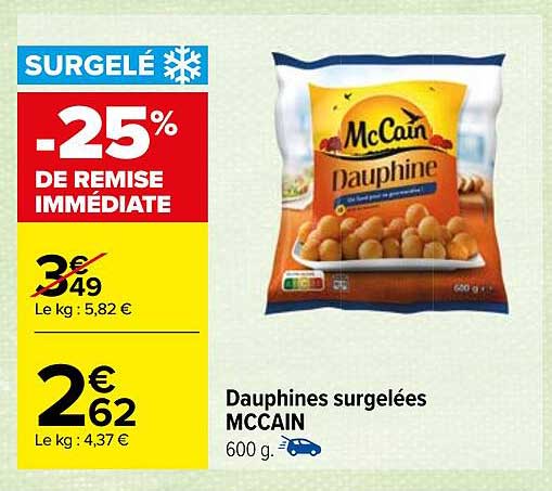 dauphines surgelées mc cain