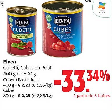 Elvea Cubetti, Cubes Ou Pelati Cubetti Basilic Frais
