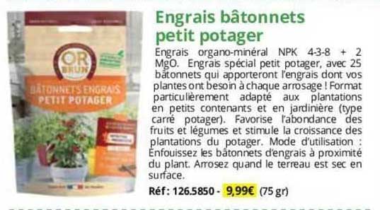 Engrais Bâtonnets Petit Potager