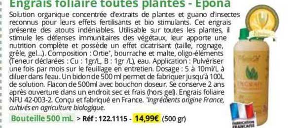engrais foliaire toutes plantes - epona
