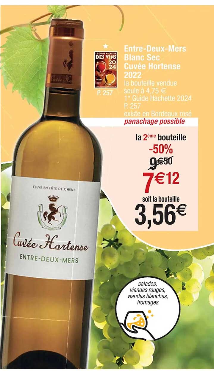 entre-deux-mers blanc sec cuvée hortense 2022