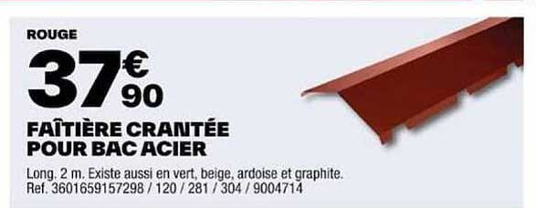 Faîtière Crantée Pour Bac Acier