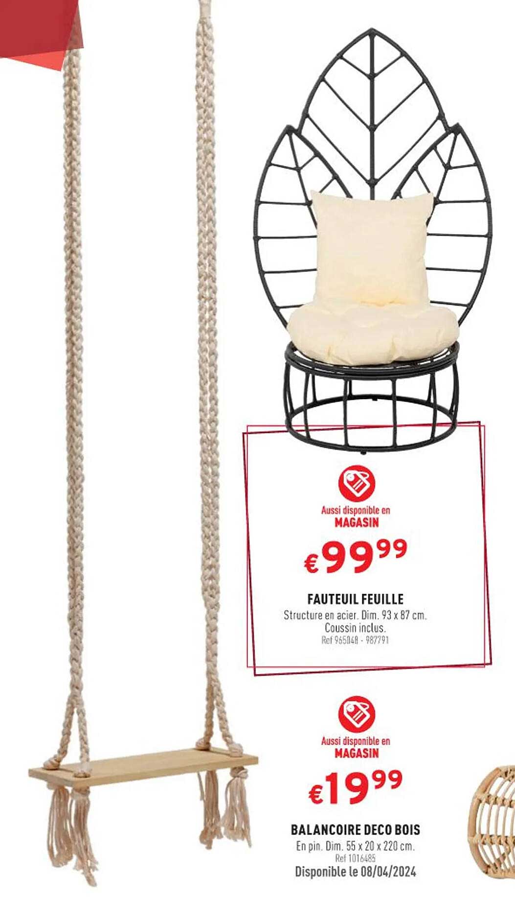 Fauteuil Feuille Balancoire Deco Bois