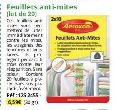 feuillets anti-mites (lot de 20) aeroxon