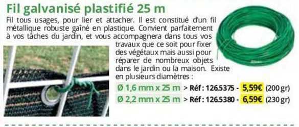 Fil Galvanisé Plastifié