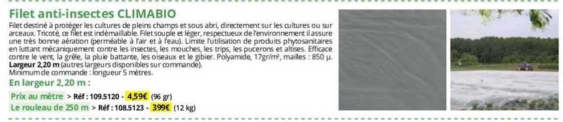 filet anti-insectes climabio