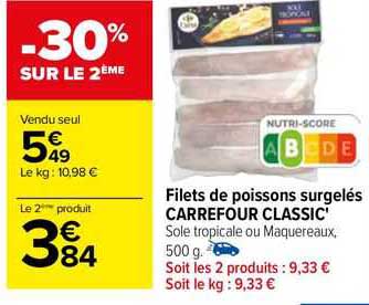 Filets De Poissons Surgelés Carrefour Classic'