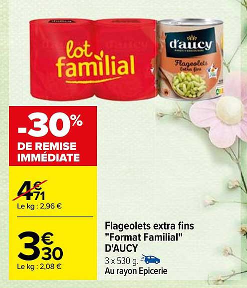 Flageolets Extra Fins "format Familial" D'aucy