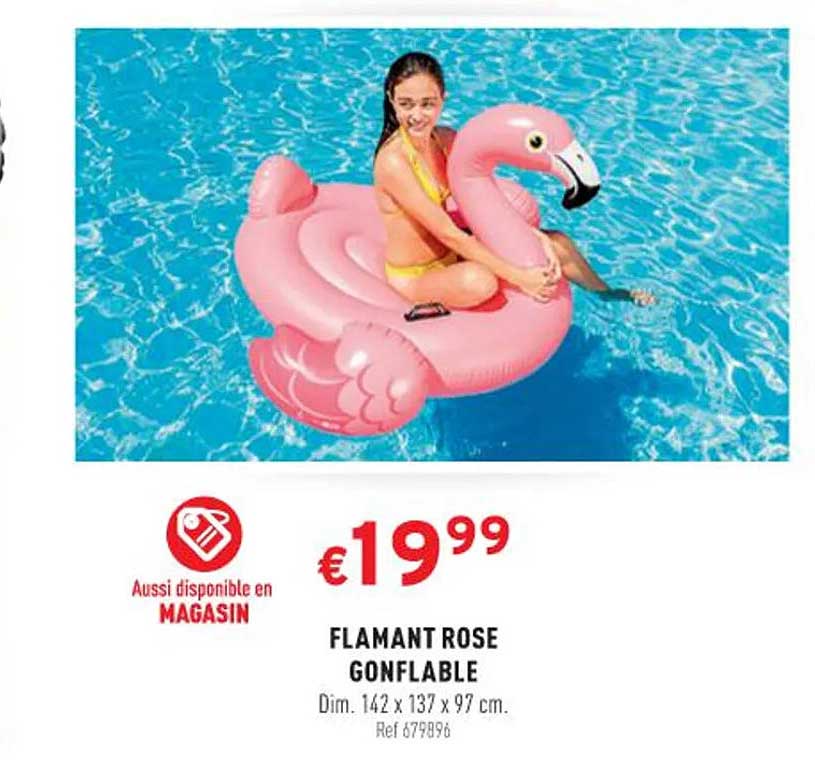 flamant rose gonflable
