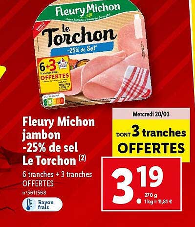 fleury michon jambon -25% de sel le torchon