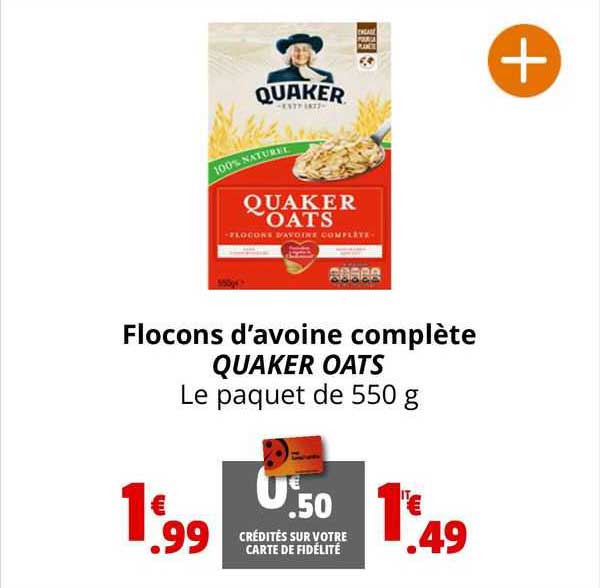 flocons d'avoine complète quaker oats